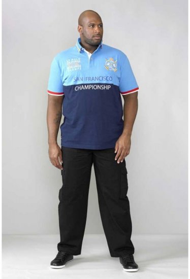 D555 Ernest Polo Blue & Navy - Polo majice - Muške Polo Majice Veliki Brojevi