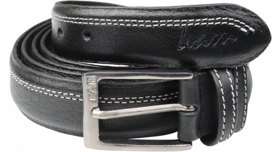 Kam Jeans 916 Leather Belt Black, 4cm - Remenje - Muški remeni velikih veličina