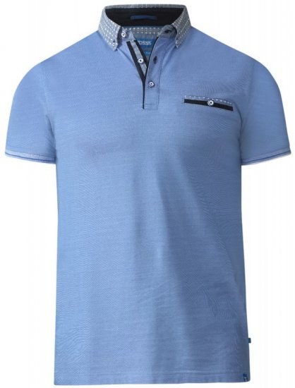 D555 Journey Fine Melange Polo Blue - Polo majice - Muške Polo Majice Veliki Brojevi