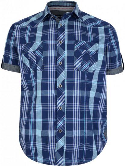 Kam Jeans 6148 Short Sleeve Shirt Navy - Košulje - Muške Košulje Veliki Brojevi