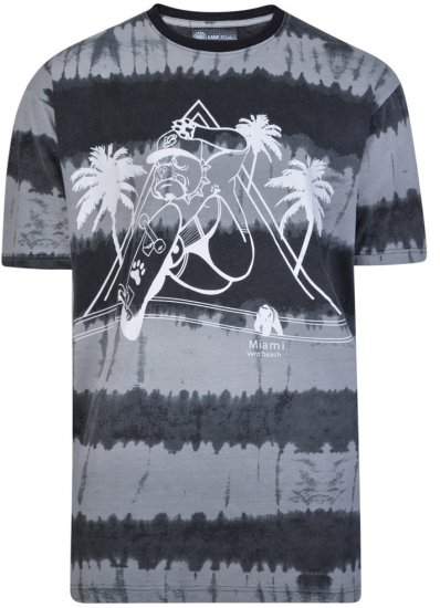 Kam Jeans 5206 Venice Beach T-shirt Black - Majice Kratkih Rukava - Muške Majice Kratkih Rukava Veliki Brojevi 