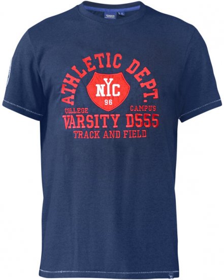 D555 Cyril T-shirt Navy - Majice Kratkih Rukava - Muške Majice Kratkih Rukava Veliki Brojevi 
