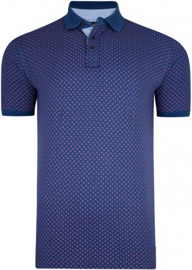 Kam Jeans 5224 Diamond Print Polo Denim - Polo majice - Muške Polo Majice Veliki Brojevi