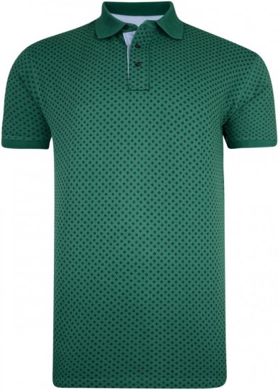 Kam Jeans 5224 Diamond Print Polo Pine - Polo majice - Muške Polo Majice Veliki Brojevi