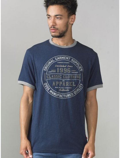 D555 Wilfred T-shirt Navy - Majice Kratkih Rukava - Muške Majice Kratkih Rukava Veliki Brojevi 