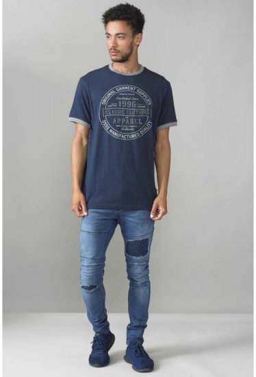 D555 Wilfred T-shirt Navy - Majice Kratkih Rukava - Muške Majice Kratkih Rukava Veliki Brojevi 