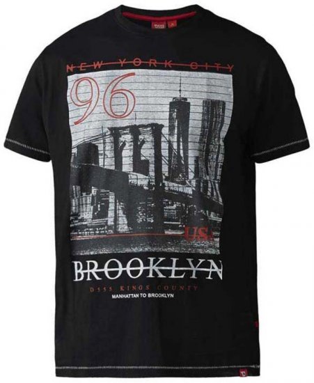 D555 Cain T-shirt Black - Majice Kratkih Rukava - Muške Majice Kratkih Rukava Veliki Brojevi 