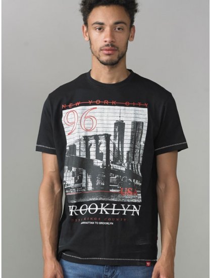 D555 Cain T-shirt Black - Majice Kratkih Rukava - Muške Majice Kratkih Rukava Veliki Brojevi 