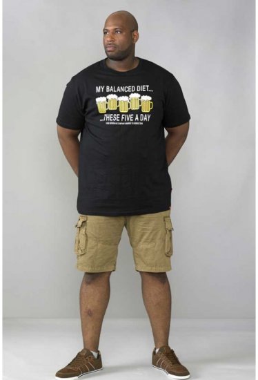 D555 Madison T-shirt Black - Majice Kratkih Rukava - Muške Majice Kratkih Rukava Veliki Brojevi 