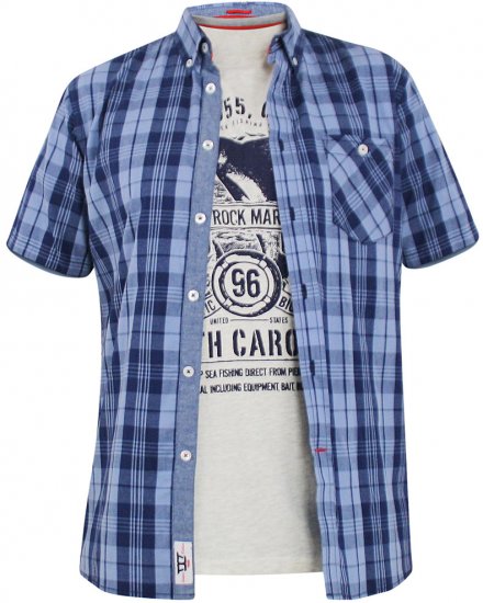 D555 Genoa Short Sleeve Shirt & T-shirt Combo - Košulje - Muške Košulje Veliki Brojevi