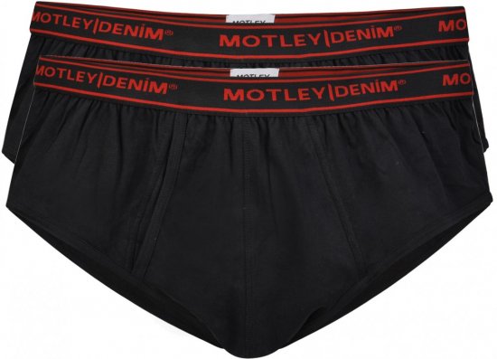 Motley Denim Briefs Black 2-pack - Donje rublje & kupaće hlače - muške donje rublje veliki brojevi