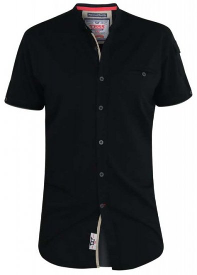 D555 Archer Collarless Shirt Black - Košulje - Muške Košulje Veliki Brojevi
