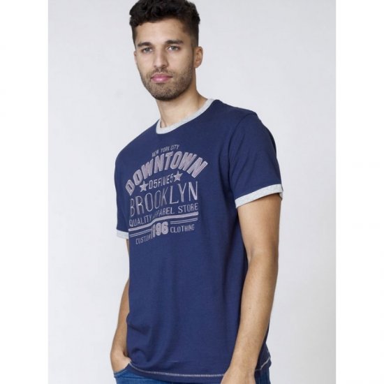 D555 Hatter T-shirt Navy - Majice Kratkih Rukava - Muške Majice Kratkih Rukava Veliki Brojevi 