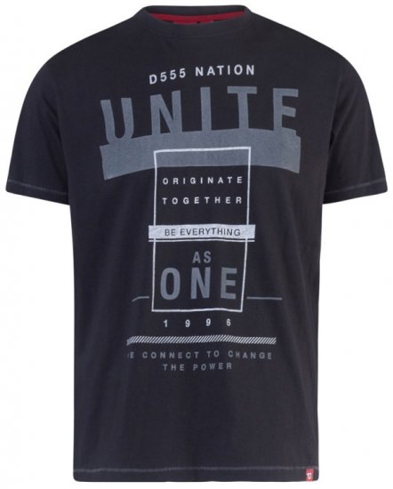 D555 Phillip T-shirt Black - Majice Kratkih Rukava - Muške Majice Kratkih Rukava Veliki Brojevi 