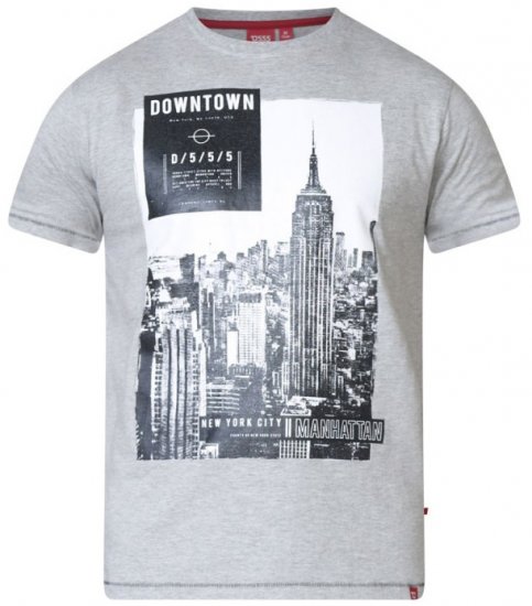 D555 Clive T-shirt Grey - Majice Kratkih Rukava - Muške Majice Kratkih Rukava Veliki Brojevi 