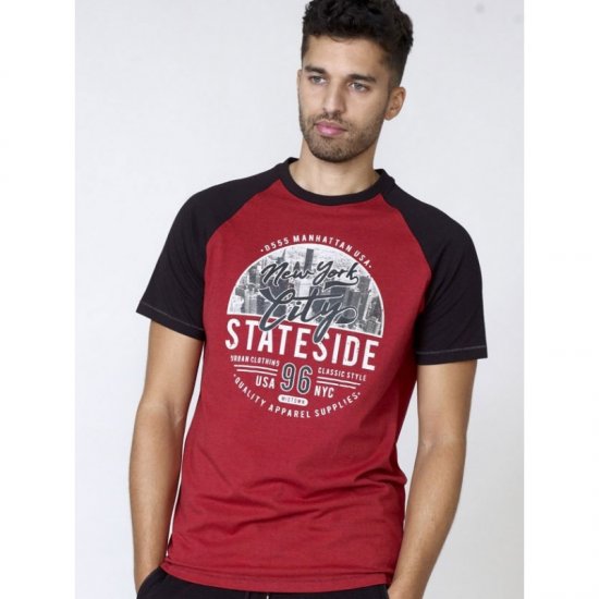 D555 Jarvis T-shirt Red - Majice Kratkih Rukava - Muške Majice Kratkih Rukava Veliki Brojevi 