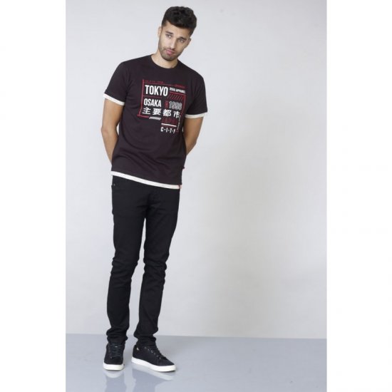 D555 Merlin T-shirt Black - Majice Kratkih Rukava - Muške Majice Kratkih Rukava Veliki Brojevi 