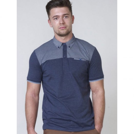 D555 Brent Polo Denim Blue - Polo majice - Muške Polo Majice Veliki Brojevi