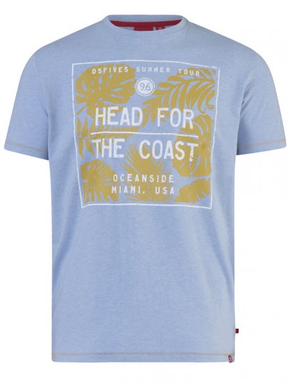 D555 Arizona T-shirt Light Blue - Majice Kratkih Rukava - Muške Majice Kratkih Rukava Veliki Brojevi 