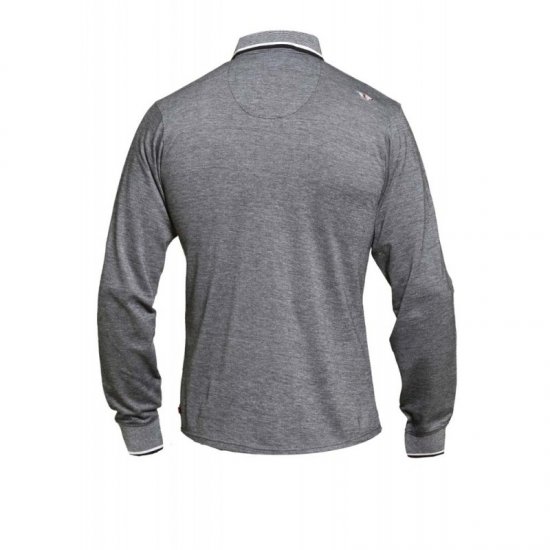 D555 Brockville Long Sleeve Polo Grey - Polo majice - Muške Polo Majice Veliki Brojevi