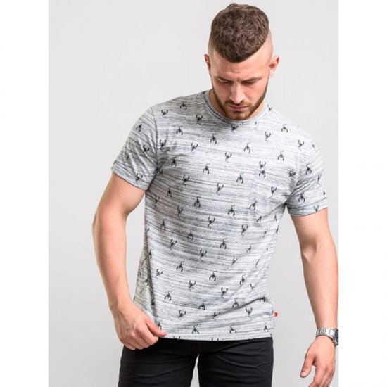 D555 Dario T-shirt Grey - Majice Kratkih Rukava - Muške Majice Kratkih Rukava Veliki Brojevi 