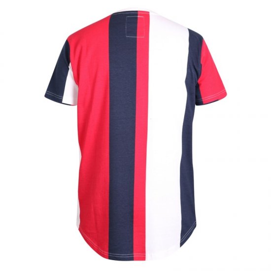 D555 Bancroft T-shirt Red/Navy - Majice Kratkih Rukava - Muške Majice Kratkih Rukava Veliki Brojevi 