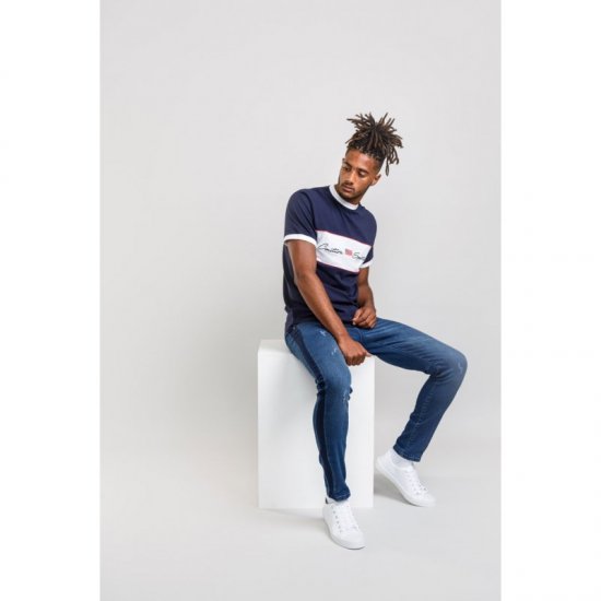 D555 Cullen T-shirt Navy - Majice Kratkih Rukava - Muške Majice Kratkih Rukava Veliki Brojevi 