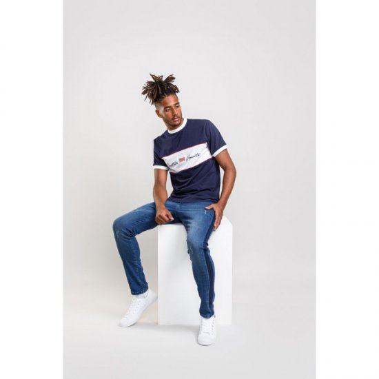 D555 Cullen T-shirt Navy - Majice Kratkih Rukava - Muške Majice Kratkih Rukava Veliki Brojevi 