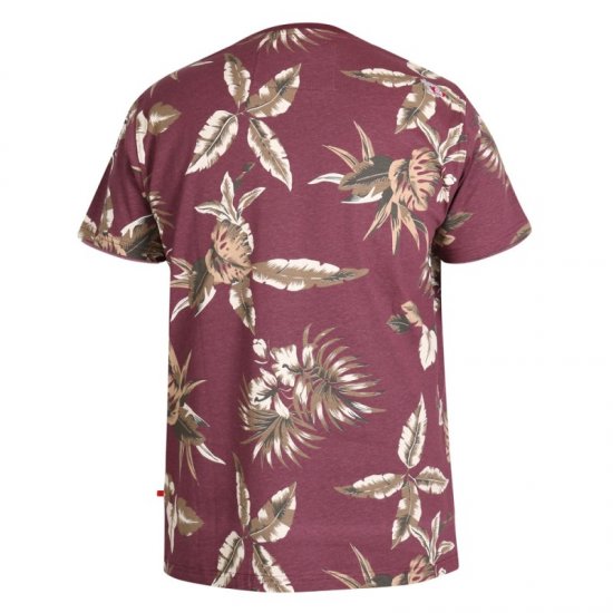 D555 Baxter T-shirt Wine-red - Majice Kratkih Rukava - Muške Majice Kratkih Rukava Veliki Brojevi 