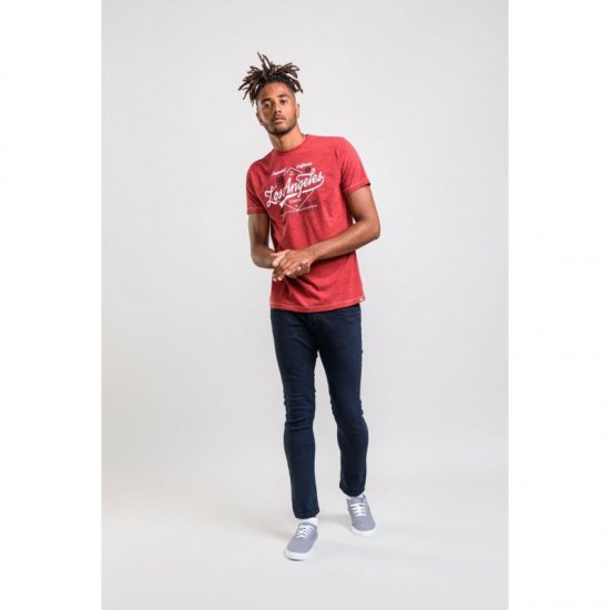 D555 Shelton T-shirt Red - Majice Kratkih Rukava - Muške Majice Kratkih Rukava Veliki Brojevi 