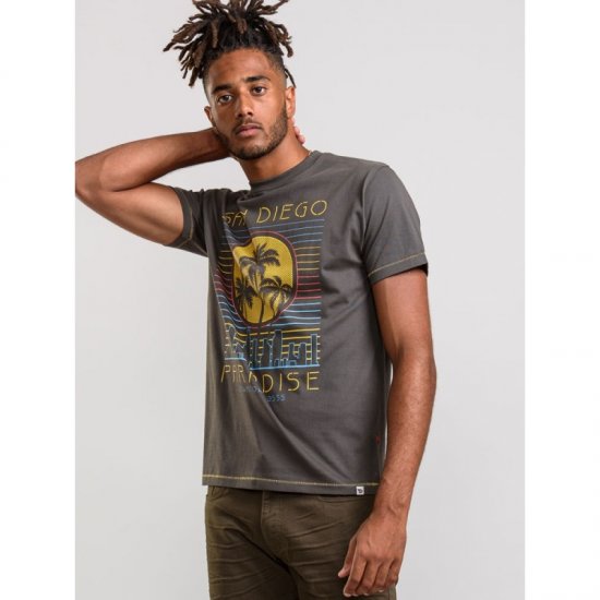 D555 Stanley T-shirt Khaki - Majice Kratkih Rukava - Muške Majice Kratkih Rukava Veliki Brojevi 