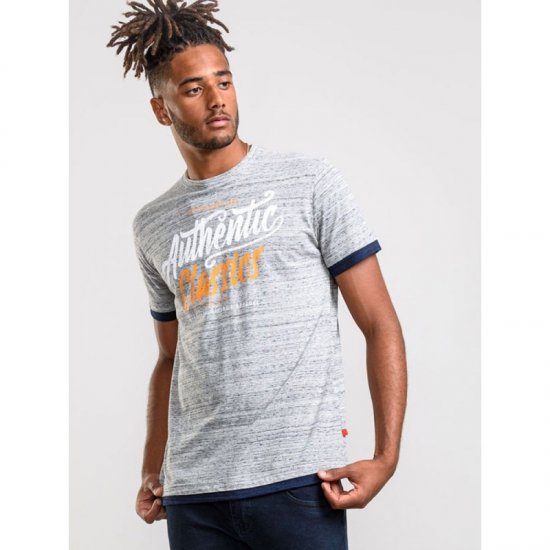 D555 Finn T-shirt Grey - Majice Kratkih Rukava - Muške Majice Kratkih Rukava Veliki Brojevi 