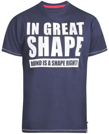 D555 Ronald T-shirt Navy - Majice Kratkih Rukava - Muške Majice Kratkih Rukava Veliki Brojevi 