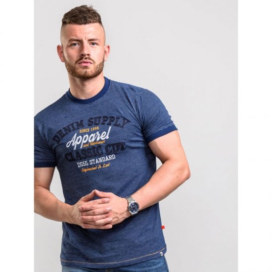 D555 Kody T-shirt Navy - Majice Kratkih Rukava - Muške Majice Kratkih Rukava Veliki Brojevi 