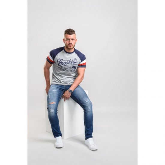 D555 Jones T-shirt Grey - Majice Kratkih Rukava - Muške Majice Kratkih Rukava Veliki Brojevi 