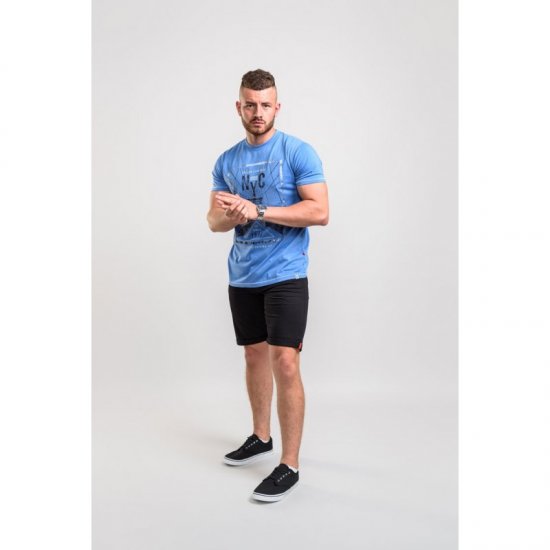 D555 Monty T-shirt Blue - Majice Kratkih Rukava - Muške Majice Kratkih Rukava Veliki Brojevi 