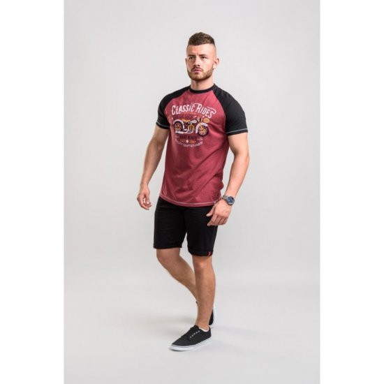 D555 Evans T-shirt Burgundy - Majice Kratkih Rukava - Muške Majice Kratkih Rukava Veliki Brojevi 