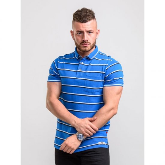 D555 Holmes Polo Blue - Polo majice - Muške Polo Majice Veliki Brojevi