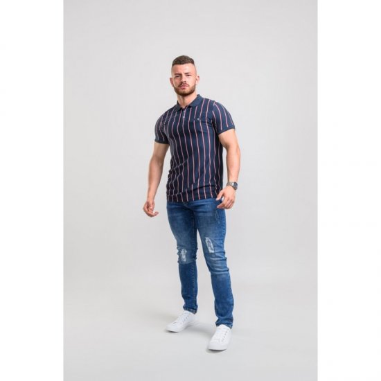 D555 Martel Polo Navy - Polo majice - Muške Polo Majice Veliki Brojevi
