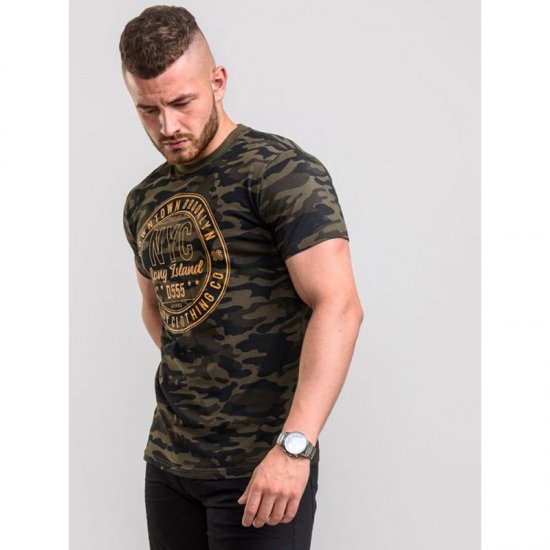 D555 Thompson T-shirt Jungle Camo - Majice Kratkih Rukava - Muške Majice Kratkih Rukava Veliki Brojevi 