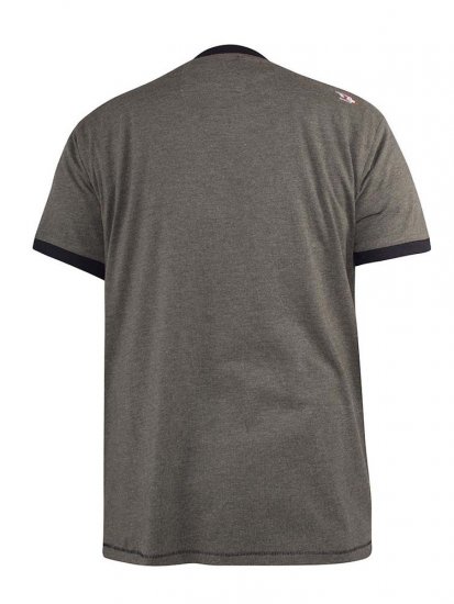 D555 Hereford Brooklyn Motorbike Printed Ringer T-Shirt Khaki - Majice Kratkih Rukava - Muške Majice Kratkih Rukava Veliki Brojevi 