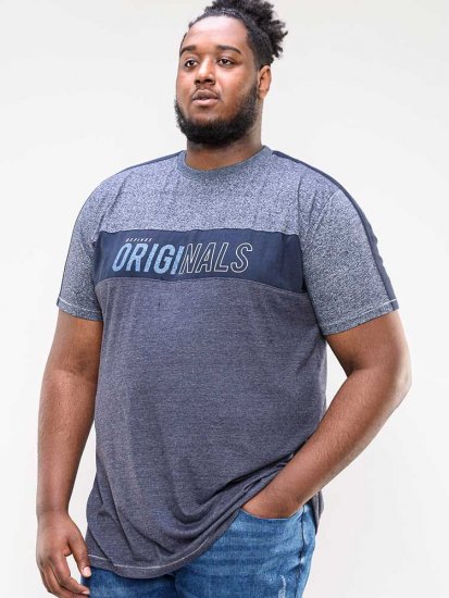 D555 Anson Originals Printed T-shirt Denim Marl - Majice Kratkih Rukava - Muške Majice Kratkih Rukava Veliki Brojevi 
