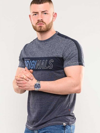 D555 Anson Originals Printed T-shirt Denim Marl - Majice Kratkih Rukava - Muške Majice Kratkih Rukava Veliki Brojevi 