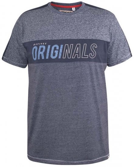 D555 Anson Originals Printed T-shirt Denim Marl - Majice Kratkih Rukava - Muške Majice Kratkih Rukava Veliki Brojevi 