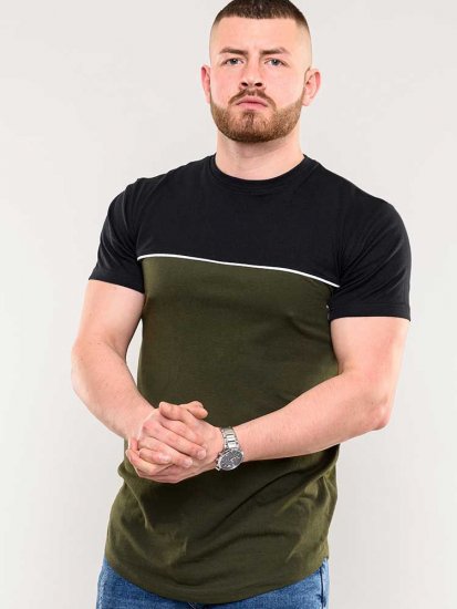 D555 Buckland Couture Cut And Sew Curved Hem T-Shirt - Majice Kratkih Rukava - Muške Majice Kratkih Rukava Veliki Brojevi 