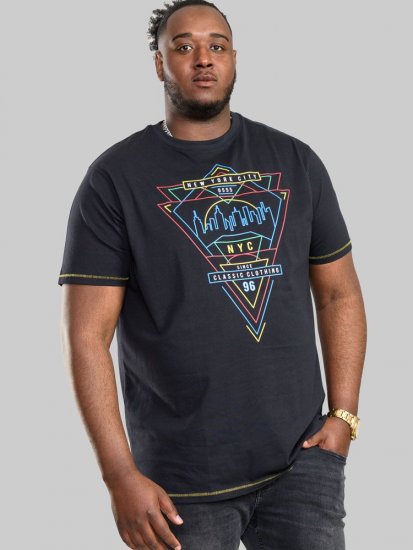 D555 Taunton Neon Printed T-Shirt - Majice Kratkih Rukava - Muške Majice Kratkih Rukava Veliki Brojevi 