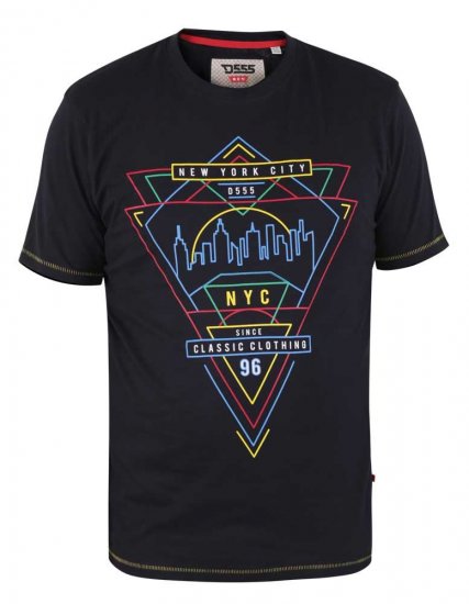 D555 Taunton Neon Printed T-Shirt - Majice Kratkih Rukava - Muške Majice Kratkih Rukava Veliki Brojevi 