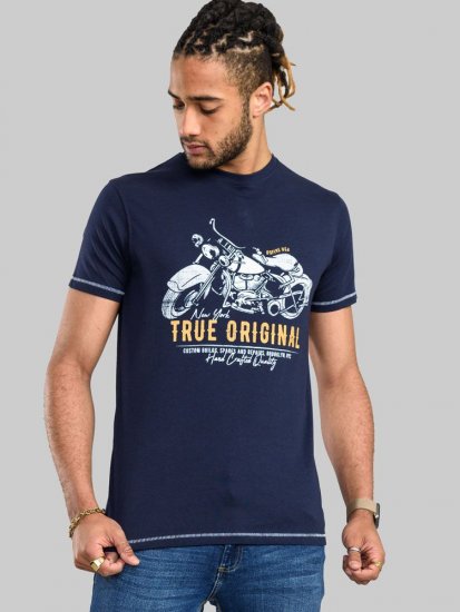 D555 Axbridge Motorbike Printed T-Shirt - Majice Kratkih Rukava - Muške Majice Kratkih Rukava Veliki Brojevi 