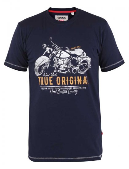 D555 Axbridge Motorbike Printed T-Shirt - Majice Kratkih Rukava - Muške Majice Kratkih Rukava Veliki Brojevi 