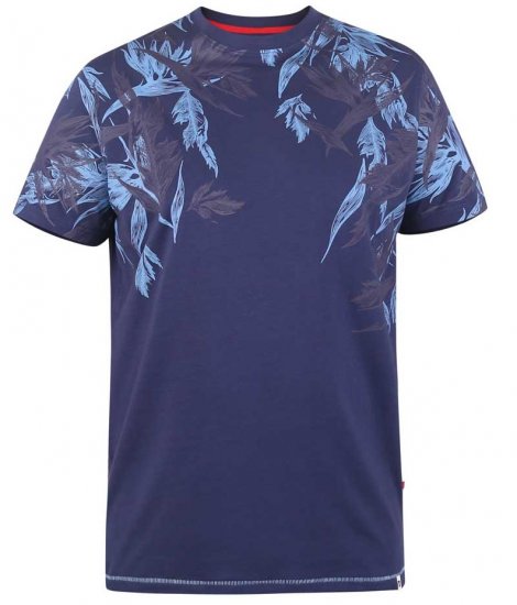 D555 BROMLEY Floral Panel Printed T-Shirt - Majice Kratkih Rukava - Muške Majice Kratkih Rukava Veliki Brojevi 